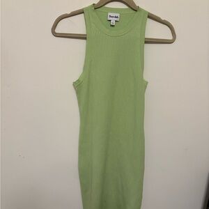 Aritzia Sunday Best Sun-deh Ribbed Mini Dress - Lime Green - Size S